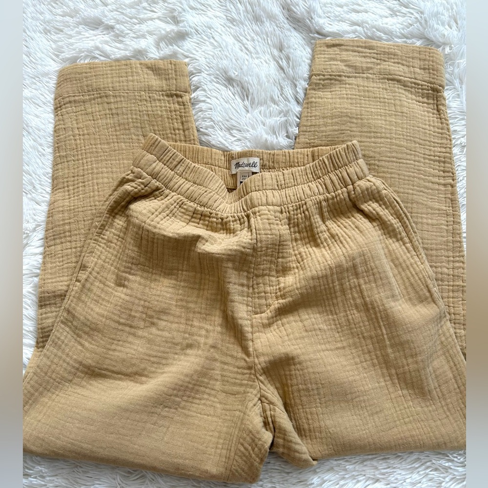 Madewell Tan/Light Yellow Sweatpants with Elastic Waist and Relaxed Fit